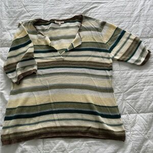 Striped V-Neck Sweater